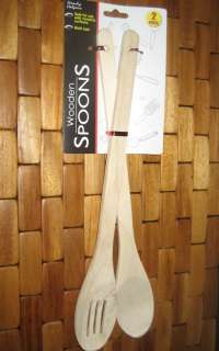   WOODEN SPOONS 1 SLOTTED 1 SOLID 11¾ New Fast Free US Shipping  