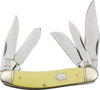 ROUGH RIDER Knives 5 Blade Sowbelly Old Yellow Handle Knife RR1183 