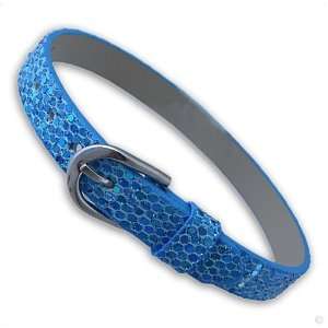  Slider Charm Band Starter Bracelet 8 mm blue to glitter 