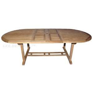  Teak Oval Double Extension Table Large   Shipping $225 