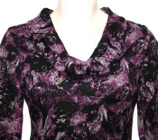 Wonderful & Stylish Black Purple Cowl Neck Shirt Top by NY Collection