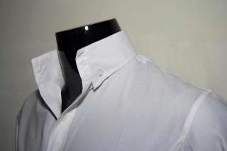   Slim Skinny Fit White High Collar Dress Shirt 03 Size US S XL  