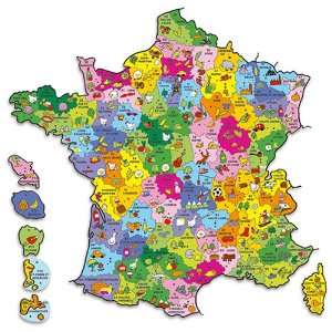  La France Big Magnetic Puzzle featuring Map of France 