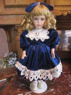 Morgan 18 Porcelain Doll Blue Velvet Court of Dolls  