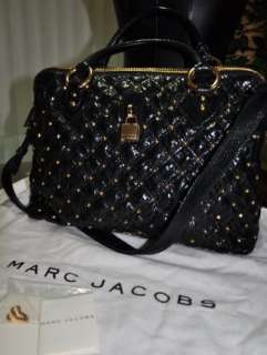   Rio Quilted Studded Black Bag Purse Satchel Stardust Authentic  