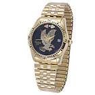   Hills Gold & Diamond Eagle Watch 12K Leaves Stainless Expansion Band
