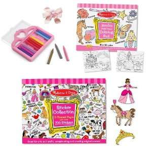   Jumbo Coloring Pad + Princess Crayon Set + Free Hair Bow Toys & Games