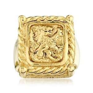 Italian Crest Lion Ring In 14kt Yellow Gold Jewelry
