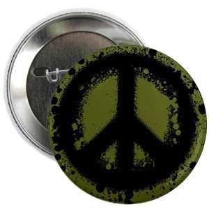  2.25 Button Peace Symbol Ink Blot 