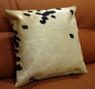 Leather Cowhide Pillow Cover Hair on 2Sides Cushion B40  