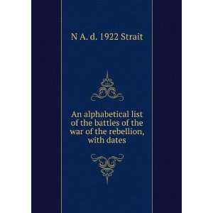  An alphabetical list of the battles of the war of the 