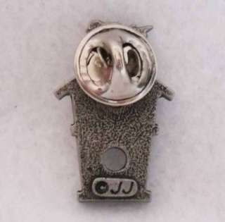  designer signed antique silver tone birdhouse brooch. This was found 