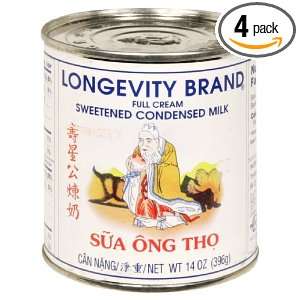 Longevity Sweetened Condensed Milk, 14 Ounce (Pack of 4)  