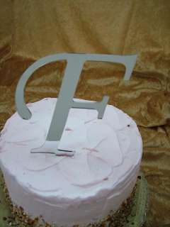 Monogram Cake Topper Initials Mirror Acrylic Letter  