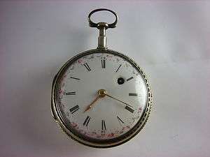   fusee key wind pocket watch, beautiful dial. 1700s. Serviced  