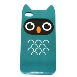 Green Owl Animal iPhone 4 / 4S Soft Gel Silicone TPU Skin AT&T 