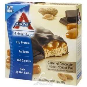  Atkins Advantage Caramel Bar Chocolate Peanut Nougat 5 