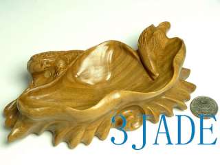 Natural Green Sandalwood Carving/Sculpture Bird Ashtray  