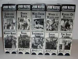 Boxed Sets of 2 1930s John Wayne VHS Movies 10 Total  