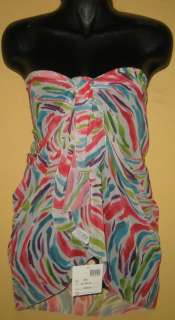 NWT SILVER GOTTEX MULTICOLOR SWIMSUIT COVER UP SARONG  