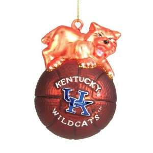  Pack of 4 NCAA Kentucky Mascot Basketball Glass Christmas 