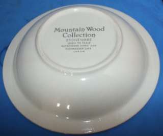 Mountain Wood Collection Stoneware Round Serving Bowl  