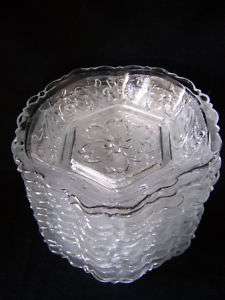 CLEAR PATTERNED GLASS CAKE PLATES 40S  50s   60S  