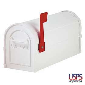Salsbury Heavy Duty Rural Post Mount Mailbox in white  
