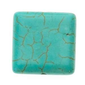  Turquoise Square Focal Pendant Beads 17.5mm Stabilized (4 