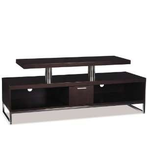  Console TV Stand with Chrome Base in Espresso Finish