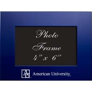   American University   4x6 Brushed Metal Picture Frame   Blue Sports