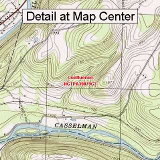 USGS Topographic Quadrangle Map   Confluence, Pennsylvania (Folded 