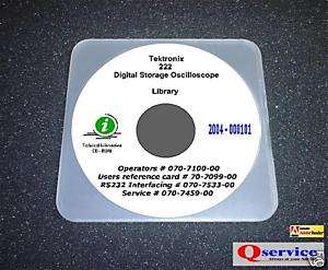Tektronix TEK 222 Oscilloscope Manuals Library CD  