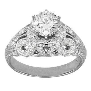   1920) Filigree Engagement Ring with Bead Set Diamonds Diamond .20cttw