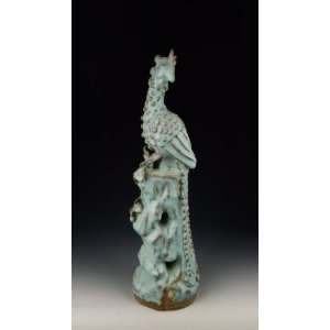  one Jun Ware Porcelain Phoenix Statue, Chinese Antique 