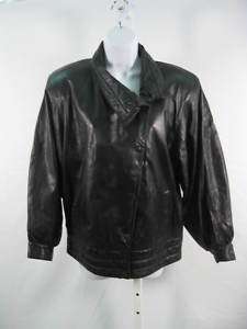 MANA GOLANI Leather Bomber Jacket Sz S  