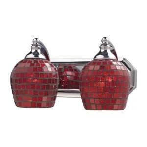 Elk 570 2C CPR 2 Light Vanity In Polished Chrome and Copper Mosaic 