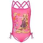   Tangled Rapunzel Shimmering Pink Girls One Piece Swimsuit Sz XXS 2/3