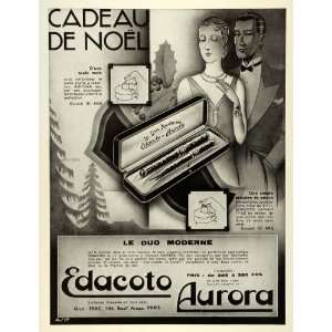  1931 Ad Edacoto Aurora French Writing Pens Art Deco 