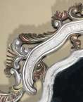   Antique White Finish Hand Carved Wall Table Hanging Mirror e1008b
