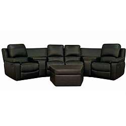   Leather 7 piece Recliner Sectional Seating w/ Ottoman  