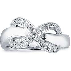 Sterling Silver Diamond Accent Infinity Design Ring  