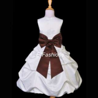 IVORY BROWN CAFE CHOCOLATE PARTY WEDDING FLOWER GIRL DRESS 2 4 6 7 8 