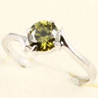 6mm GREEN PERIDOT *G88* SOLATAIRE RING  