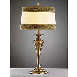 Antique Brass Table Lamp with Hardback Shade  