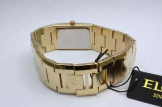 New Elgin Men Austrian Crystal Gold Dress Watch 23mm x 32mm FG136 