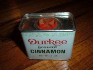 Vintage DURKEE Ground Cinnamon 1 oz. Tin Container old  