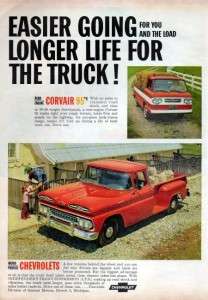 1961 Chevy Corvair 95 Truck & Pickup Original Color Ad  