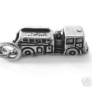 sterling silver FIRE TRUCK charm M0659  