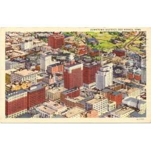   Vintage Postcard Downtown District Des Moines Iowa 